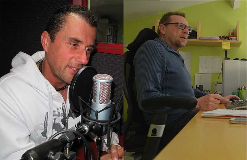 Thierry Jamin and Alain Bonnet in the studios of Jungle Doc Productions